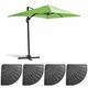 Oviala Business Freistehender Sonnenschirm 2x3 m und 4 beschwerte Platten aus grünem Aluminium - Oviala