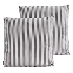 Oviala Business Satz von 2 quadratischen Kissen Polyester linea grau 45x45x8 cm Image
