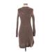 American Eagle Outfitters Casual Dress - Sweater Dress: Brown Marled Dresses - Women's Size Small