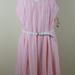 Nine West Dresses | Nine West Sleeveless Searsucker Belted Pink Dress | Color: Cream/Pink | Size: 12