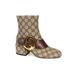 Gucci Shoes | Gucci Blondie Gg Supreme Beige Ankle Booties 35.5 Gold Logo Brown Leather Shoes | Color: Gold | Size: 6