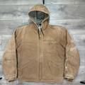 Carhartt Jackets & Coats | Carhartt J141 Brown Sherpa Lined Duck Canvas Hooded Jacket Coat Mens Large | Color: Brown/Tan | Size: L