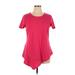 DKNY Short Sleeve Blouse: Red Tops - Women's Size X-Large