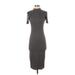 Zara Casual Dress - Bodycon: Gray Solid Dresses - Women's Size Small
