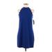 BCX Casual Dress - Shift: Blue Solid Dresses - New - Women's Size Medium