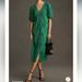 Anthropologie Dresses | Anthropologie Plisse Pleated Midi Dress Green Size Small | Color: Green | Size: S