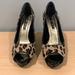 Nine West Shoes | Leopard Print Open Toe High Heels | Color: Tan | Size: 6.5