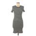 Theory Casual Dress - Bodycon: Black Stripes Dresses - Women's Size Medium