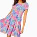 Lilly Pulitzer Dresses | Lilly Pulitzer Women’s Geanna Short Sleeve Dress In Multi Splashdance Size M | Color: Blue/Pink | Size: M