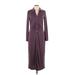 Ann Taylor LOFT Casual Dress - Shirtdress: Burgundy Dresses - New - Women's Size 10