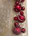 Disney Holiday | Disney Parks Mickey Ears Icon 8 Mini Christmas Glass Ornaments Red White | Color: Red/White/Yellow | Size: Os