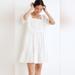 Madewell Dresses | Madewell Puff-Sleeve Drawstring Mini Dress | Xs | Color: White | Size: Xs