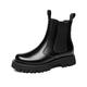 IJNHYTG rubbers White Men Platform Boots Thick Sole Man Chelsea Boots Designer Mens Luxury Sneakers Green Black (Color : Schwarz, Size : 7.5 UK)