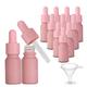 1/3 oz Pink Coated Glass Dropper Bottles (10ML) with Glass Eye Dropper, UV Safe Bottles for Essential Oils and Aromatherapy (Pack of 12)