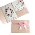 Wedding Invitation Cards 50 Pieces Print Red Wedding Invitation Card Tri-fold Pocket Engagement Marriage Cards (Color : Light Pink, Size : 1Cover 2 Print sheet)