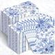 Fuutreo 200 Pieces Blue Floral Guest Napkins Bridal Shower Party Favors Disposable Hand Towels for Bathroom Disposable Guests Napkins Decorative Spring Flowers Napkins for Baby Shower Wedding Kitchen