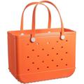 Beach Bag Lightweight Rubber Tote Bag Large Waterproof Tote Bag Washable Outdoor Tote Bag Durable Open Handbag for Travel Camping Beach Sports Boat Pool Gym (Orange, XL), Orange, XL