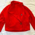 Anthropologie Jackets & Coats | Anthropologie Wool Coat. Cropped Funnel Neck | Color: Red | Size: 12