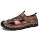 IJNHYTG Sandal Men Summer Flat Sandals Beach Footwear Male Sneakers Low Wedges Shoes (Color : Light Brown, Size : 42)