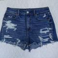 American Eagle Outfitters Shorts | American Eagle Mom Short Distressed Size 8 High Rise | Color: Blue | Size: 8