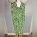 Michael Kors Dresses | Michael Kors Draped Neck Dress Green Paisley Sleeveless Size 1x | Color: Green/White | Size: 1x