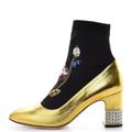 Gucci Shoes | Gucci "Candy" Embroidered Ankle Sock Booties | Color: Black/Gold | Size: 42