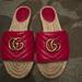 Gucci Shoes | Nib New Gucci Gg Marmont Red Espadrille Slide Sandals Sz 36 | Color: Red | Size: 6