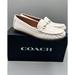 Coach Shoes | Coach Mavis Chalk Pebbled Leather Horsebit Loafer Flats Womens Size 7b New | Color: Cream | Size: 7