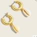 J. Crew Jewelry | Nwt J. Crew Cowrie Shell Drop Huggie Hoop Earrings | Color: Cream/Gold | Size: Os