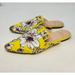 J. Crew Shoes | J.Crew 6 Yellow Textile Brocade Yellow Floral Slide Mule Smoker Flat Point Toe | Color: Yellow | Size: 6