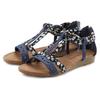 Sandale LASCANA "Sommerschuh", Damen, Gr. 38, blau, Obermaterial: 50% Lederimitat, 50% Textilmaterial. Futter: 100% Lederimitat. Decksohle: 100% Lederimitat. Laufsohle: 100% Synthetik, mehrfarbig, bedruckt, casual, Schuhe, Sandalette, Sommerschuh...
