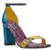 Nine West Shoes | Nine West Snake Print Heel Sandals Multi Color | Color: Blue/Gold | Size: 8