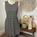 J. Crew Dresses | J Crew Women’s Pleated Striped Mini Dress Size Medium | Color: Black/White | Size: M