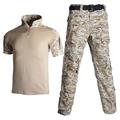 KINROCO Men's Tactical Camouflage Airsoft Combat Shirt and Trousers for Hunting Trekking Uniform(Size:L,Color:Desert Digital)