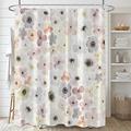 TANGG Shower Curtains with Hooks,Polyester, Quick-Drying, Weighted Hem, Waterproof,Durable and washable,Bathroom Curtains Colorful common flowers 150 X 200 cm/59 X 78.7 inch