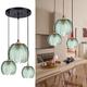 LIUNJHUY Green Pendant Lights,Pumpkin Design Mini Pendant Lighting Vintage Glass Striped Ceiling Light Fixtures Modern Chandeliers Hanging Lamp Decor Pendant Light Chandelier Interesting