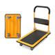 Platform Truck Foldable Platform Truck Thicken Metal Chassis Push Dolly with 4 Wheels for Home Office Transport Hand Truck with Folding Handle Push Hand Cart (Color : N-black+yellow)