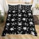 Tizhweqo Windmill Duvet Cover Double Black Bedding Double Bed Set Soft Microfibre 3D Printed Windmill Quilt Cover with 2 Pillowcases with Zipped Closure C6267