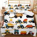 NUEYSP Double Duvet Cover Set Tractor Double Duvet Cover 110gsm Brushed Microfibre - Ultra Soft Cozy Hypoallergenic, Printed Quilt Cover 78.7" X 78.7" with Zip and 2 Pillowcases (19.7"x 29.5")