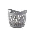 IJNHYTG Laundry basket Plastic Irregular Hollow Storage Baskets, Storage Baskets, Desktop Trash Cans, Large Laundry Baskets (Color : Gray, Size : S)