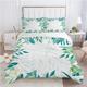 ZDLLDZ Duvet Cover Queen Size Nordic Bedclothes Green Leaf Luxury Bedding Set King Queen Duvet Cover Set with 2 Pillow Shams 155x220cm+80x80cmx2