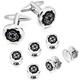 HAWSON Shinny Cufflinks and Studs Set for Men silver