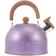 Stainless Steel Whistling Tea Kettle for Stove Top Whistle Tea Pot Metal Hot Water Kettle Hot Water Pot Stovetop Teapot Fast Boiling Camping Coffee Kettle Purple