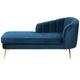 Beliani Right Hand Velvet Chaise Lounge Navy Blue Upholstery Gold Metal Legs Allier