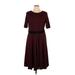Danny And Nicole Casual Dress - Midi: Burgundy Dresses - Women's Size 16