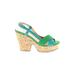 Kate Spade New York Wedges: Green Tropical Shoes - Women's Size 7