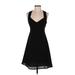 Calvin Klein Casual Dress - High/Low: Black Solid Dresses - Women's Size 4