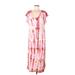 Universal Thread Casual Dress - Midi: Pink Graphic Dresses - Women's Size Large