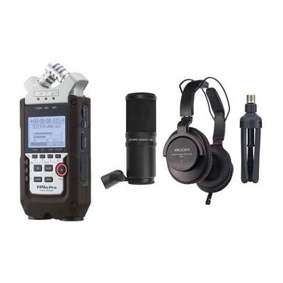 Zoom H4n Pro Portable Recorder Kit and ZDM-1 Podcast Mic Pack with Headphones, W H4N PRO BROWN