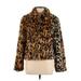 Faux Fur Jacket: Brown Animal Print Jackets & Outerwear - Women's Size Large